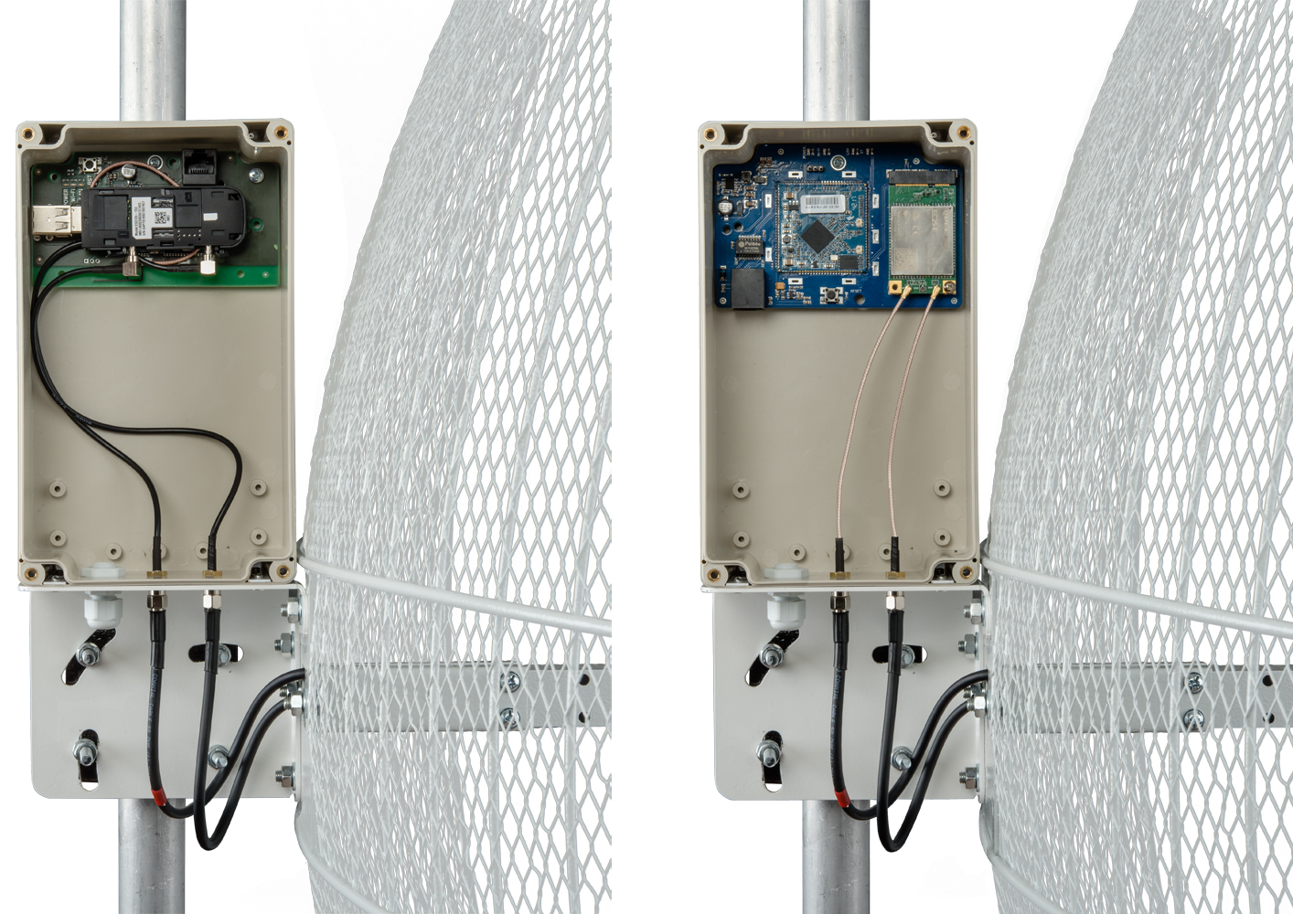 Примеры пигтейлов, установленных в гермобоксе